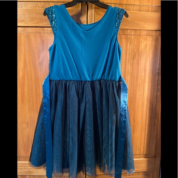 NWT* Girls size 12 special occasion dress. Teal - Picture 3 of 4